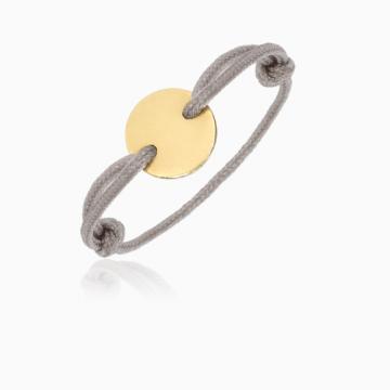 Inel snur reglabil, banut 7mm argint 925 placat aur galben