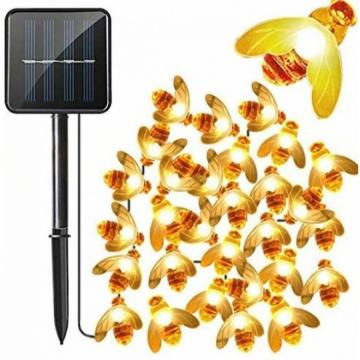 Instalatie solara albinute cu 50 LED-uri si lumina alb cald