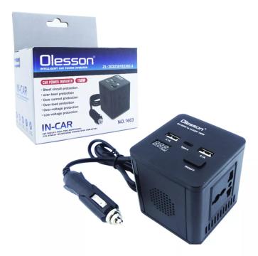 Invertor auto 150W 12/24V Olesson DC la 220V AC cu 2xUSB