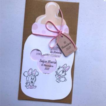 Invitatie botez fetita Biberon
