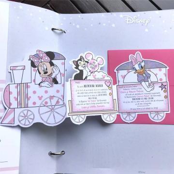 Invitatie botez fetita Trenuletul Minnie Mouse