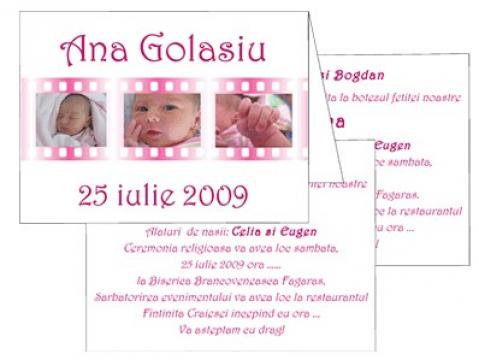 Invitatii de botez personalizate INVB001