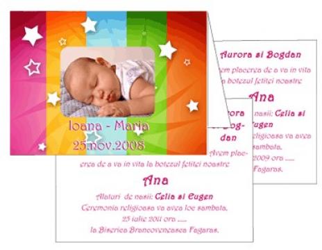 Invitatii de botez personalizate INVB008