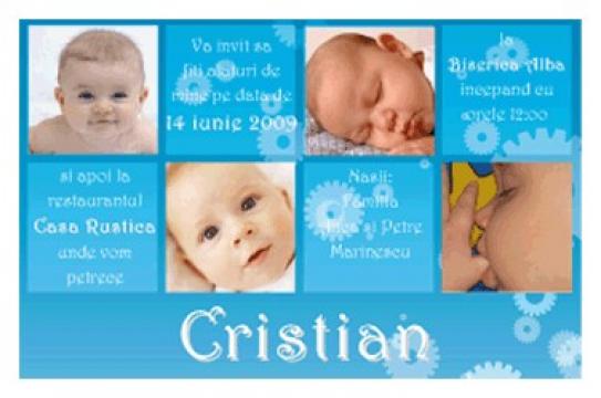 Invitatii de botez personalizate INVB013