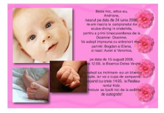 Invitatii de botez personalizate INVB015