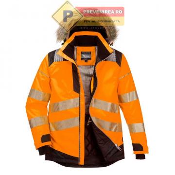 Jachete portocalii reflectorizante groase pentru iarna