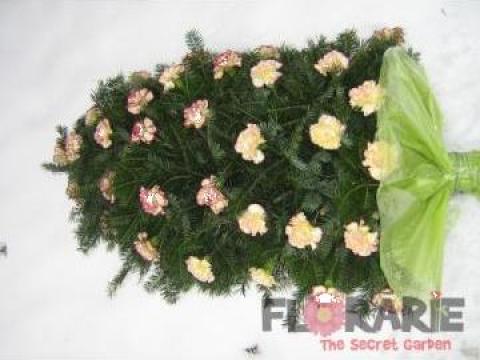 Jerbe funerare din garoafe, gerbera sau crizantema