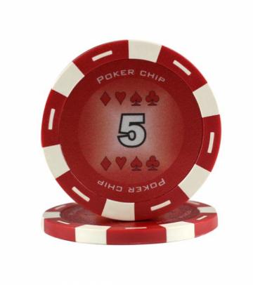 Jeton Poker Chip 11.5g - culoare rosu - inscriptionat (5)