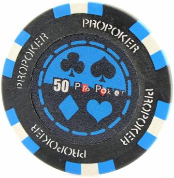Jeton Pro Poker - Clay - 13,5g - culoare albastru deschis
