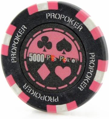 Jeton Pro Poker - Clay - 13,5g - culoare roz, inscriptionat