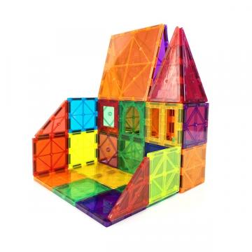 Joc de constructie magnetic, Magnetic Tiles Castle, 48 piese