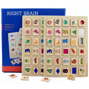 Joc de memorie si inteligenta, din lemn, Montessori