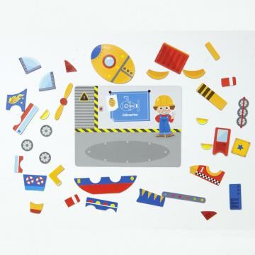 Joc educativ cu puzzle magnetic, Micul Inginer