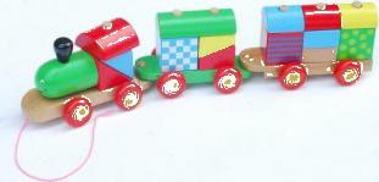 Jucarie 3-Chained Wooden Color Train Mx145 (Wooden Toys)