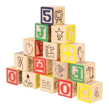 Jucarie Blocuri educative din lemn, Montessori, 50 de cuburi