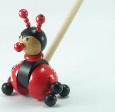 Jucarie, Push-Pull Wooden Ladybug (Intellectual Wooden Toys)