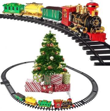 Jucarie Tren electric cu sunete, lumini si fum real