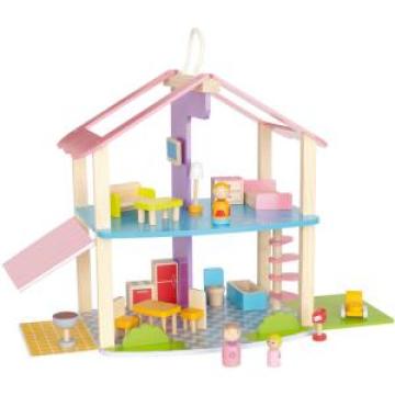 Jucarie casuta cu papusi din lemn House of Toys