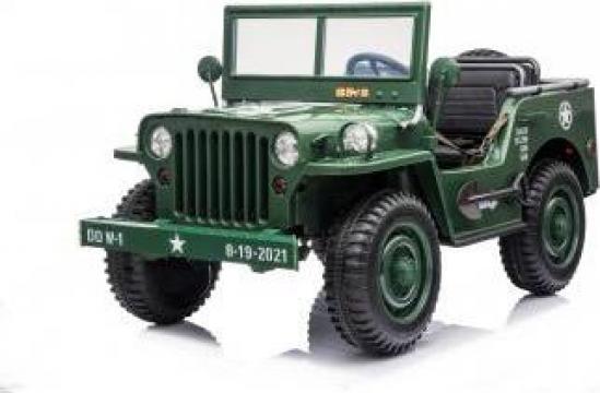 Jucarie masinuta electrica Jeep USA Army echipata Premium