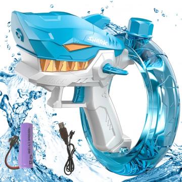 Jucarie pistol electric automat cu apa - rechin albastru