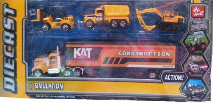 Jucarie set masini constructie Diecast pentru copii