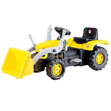 Jucarie tractor cu pedale pentru copii Dolu, galben