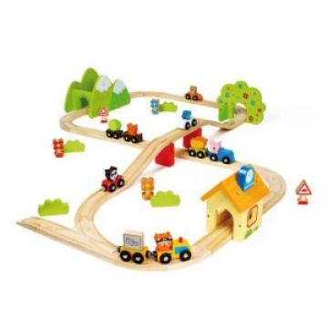 Jucarie trenulet din lemn Jollie Ville House of Toys
