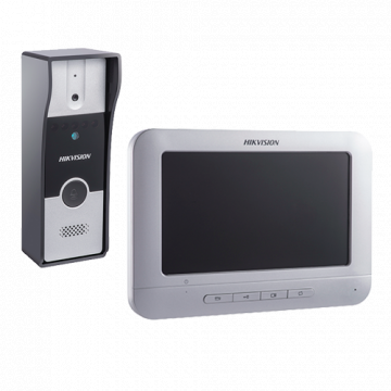 Kit videointerfon analogic 7 inch conectare 4 fire Hikvision