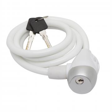 Lacat bicicleta10 mm x 120 cm alb