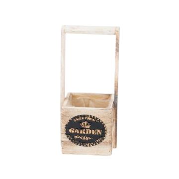 Ladita lemn natur cu toarta Garden L-l 12*12 H12/30