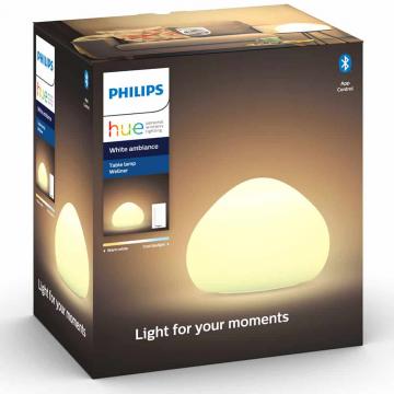 Lampa de masa Philips Hue Wellner cu intrerupator, alba