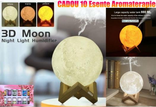 Lampa de veghe cu umidificator aroma terapie Moon, Luna 3D