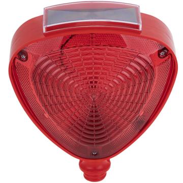 Lampa solara de semnalizare cu lumina intermitenta rosie