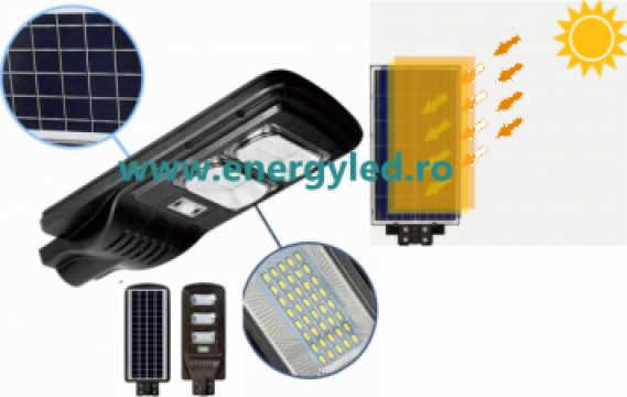 Lampa solara led 90W senzor si telecomanda iluminat stradal