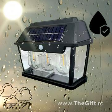 Lampa solara pentru exterior, cu 3 becuri LED
