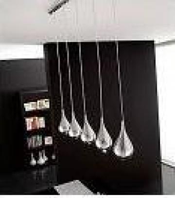 Lampa suspendata din sticla cromata