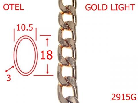 Lant otel 10.5 mm 3 gold light 7H2 2915G