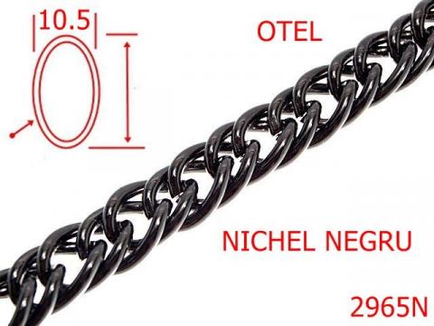 Lant otel poseta 10.5 mm nichel negru 7L5 2965N