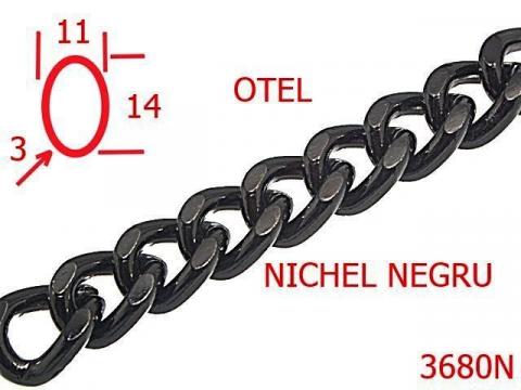 Lant otel poseta 11 mm 3 nichel negru 14H4 3680N