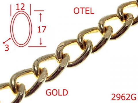Lant otel poseta 12 mm 3 gold 7J1 2962G