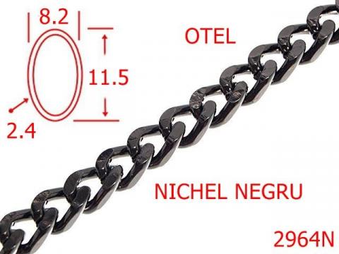 Lant otel poseta 8.2 mm 2.4 nichel negru 7L4 2964N
