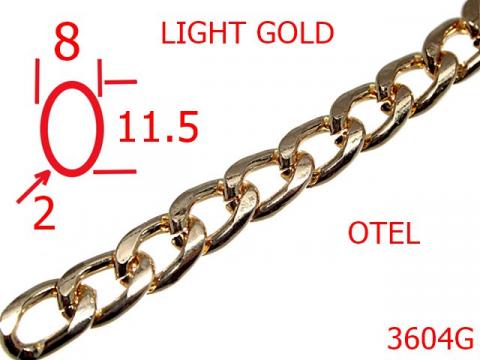 Lant poseta otel 8 mm 2 gold light 3604G