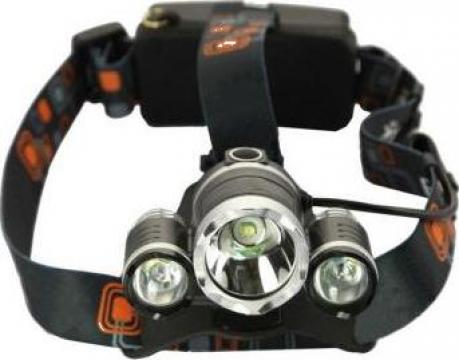 Lanterna frontala 3 x Led Cree XML T6 incarcator 220V