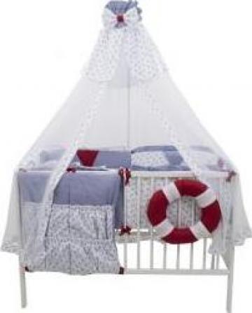 Lenjerie de pat pentru copii MyKids Ocean 9 piese 120x60 cm