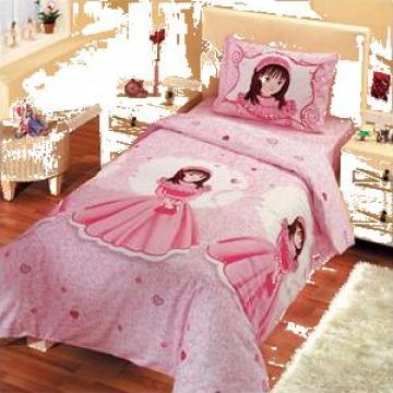 Lenjerie pentru pat de copii roz