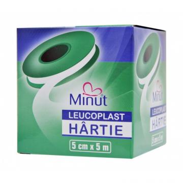 Leucoplast hartie - 5 cm x 5 m - Minut