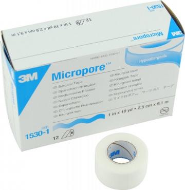 Leucoplast hartie Micropore 3M - 2.5 cm x 9.14 m