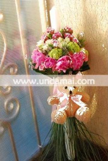 Lumanare botez cu ursulet plus