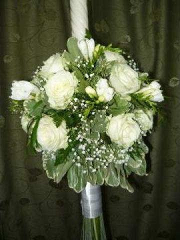 Lumanare de nunta trandafiri albi