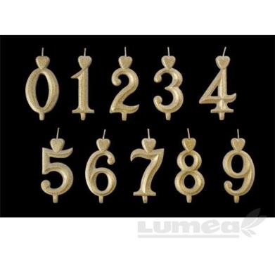 Lumanari cifre aur, 100 buc. - Lumea